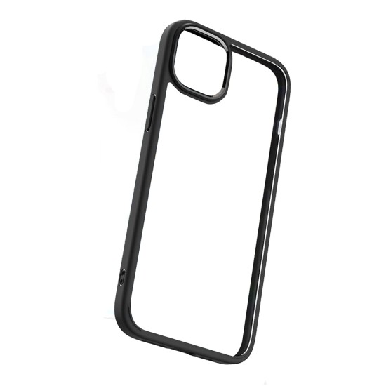 Capa de Silicone com Corpo Transparente para Apple iPhone 15 Preto